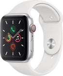Apple Watch Series 4 (GPS + Cellular 44 mm) - Sliver Aluminium Case with White Sport Band (Certified Pre-Owned, Open Box, Like New Condition)