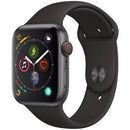 Apple Watch Series 4 (GPS + Cellular 44 mm) - Space Grey Aluminium Case with Black Sport Band (Certified Pre-Owned, Open Box, Like New Condition)