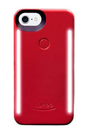 Lumee Duo Original Selfie case with Front Facing Lights for iPhone 8  / 7  / 6S  / 6 ( Printed pink ) (Red)
