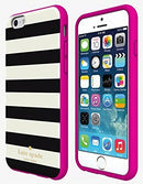 Kate Spade Flexible Hardshell Case For iPhone 6 /6S ( Pink with Black strips)